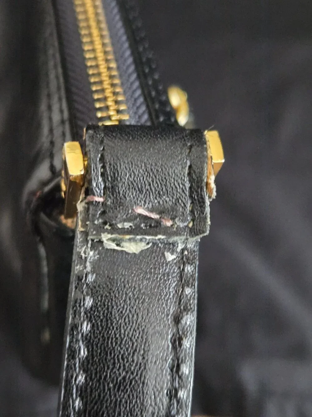 Monsac Black Leather Shoulder Bag – Gold Hardware – Y2K Vintage